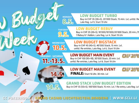 Pokerspaß für kleines Geld: Die Low Budget Week im GCLI!
