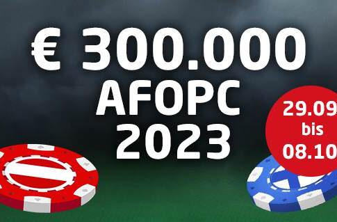 Vom 29. Sep bis 08. Okt werden bei der AFOPC 2023 auf win2day satte €300.000 garantiert!