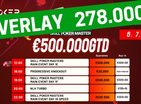 Aktuell noch über €278.000 Overlay bei den Skill Poker Masters Bratislava!