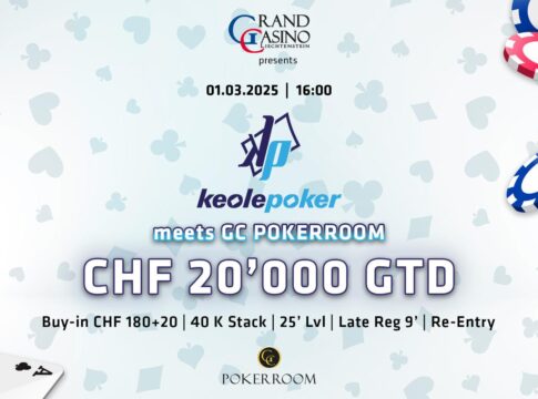 Zum Start in den März trifft „KeolePoker“ den GC Pokerroom und garantiert CHF 20.000!