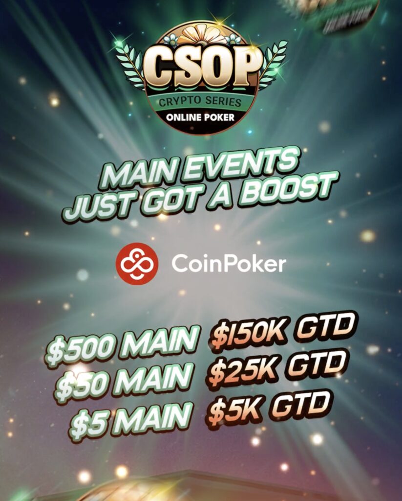 CoinPoker CSOP CoinMasters Main Event Guarantee Boost
