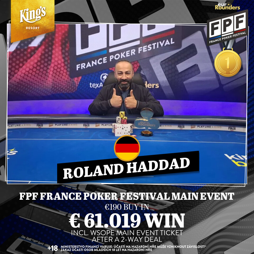 FPF France Poker Festival Main Event - Roland Haddad