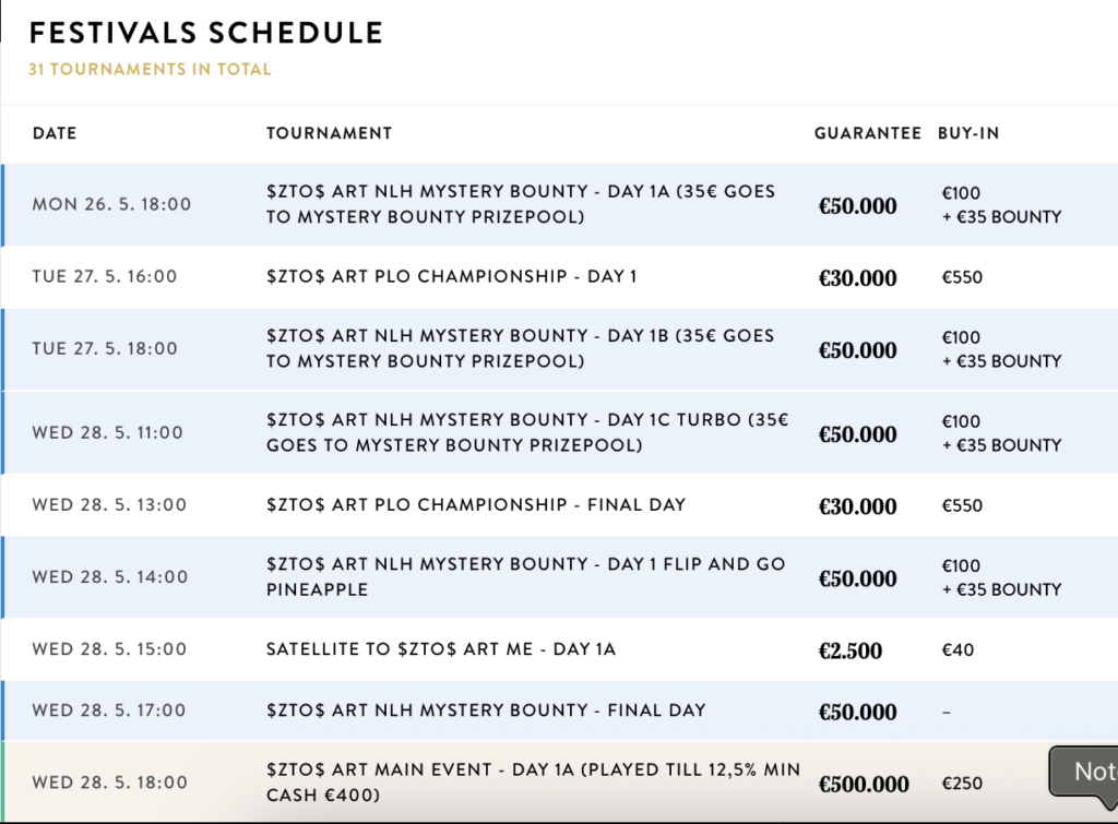 ZTO Art Festival Tournament‍ Schedule​ - Image 1