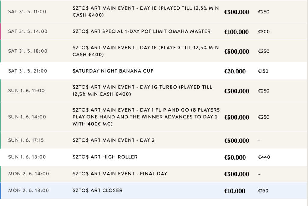 ZTO Art Festival Tournament Schedule - Image 3