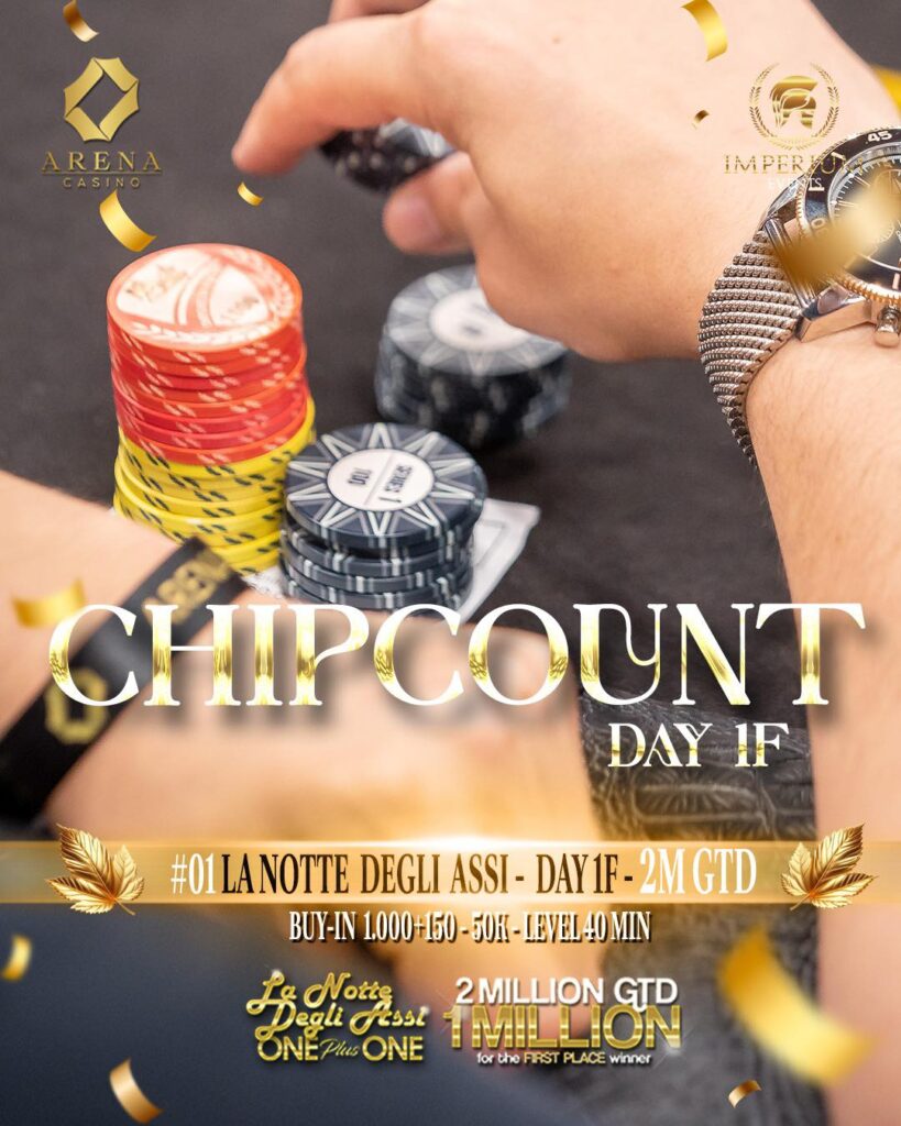 La Notte degli Assi ONE plus ONE Arena Casino Tirana - CHIPCOUNT Day 1F
