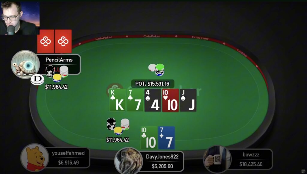 CoinPoker 4-Max - DavyJones922 vs PencilArms