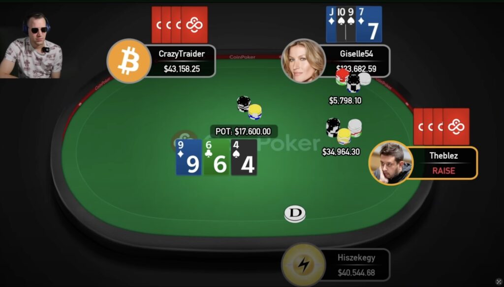 CoinPoker High Stakes - Theblez vs. Giselle54 - 4-way-Action