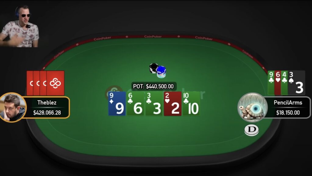 CoinPoker High Stakes - 440500 Pot - TheBlez vs. PencilArms