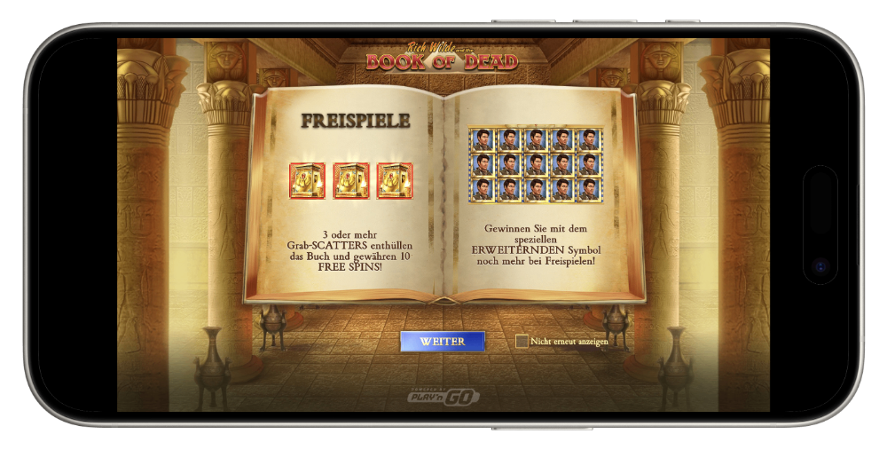 Book of Dead Spielbeginn