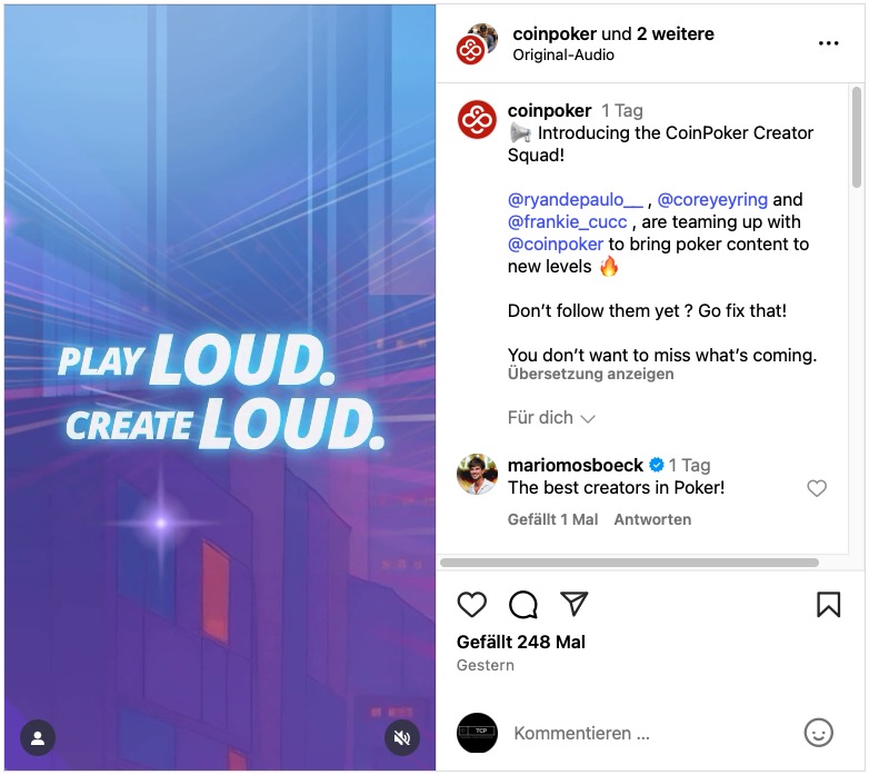 CoinPoker Creator Squad - Instagram Post
