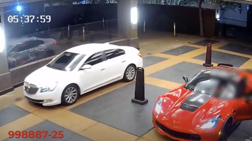 Pokerraub Pokerüberfall im DoublETree Hotel Houston - das Fluchtauto neben dem Auto des Opfers