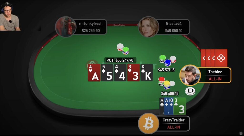 CoinPoker High Stakes - Theblez vs. CrazyTraider - Ser Asse