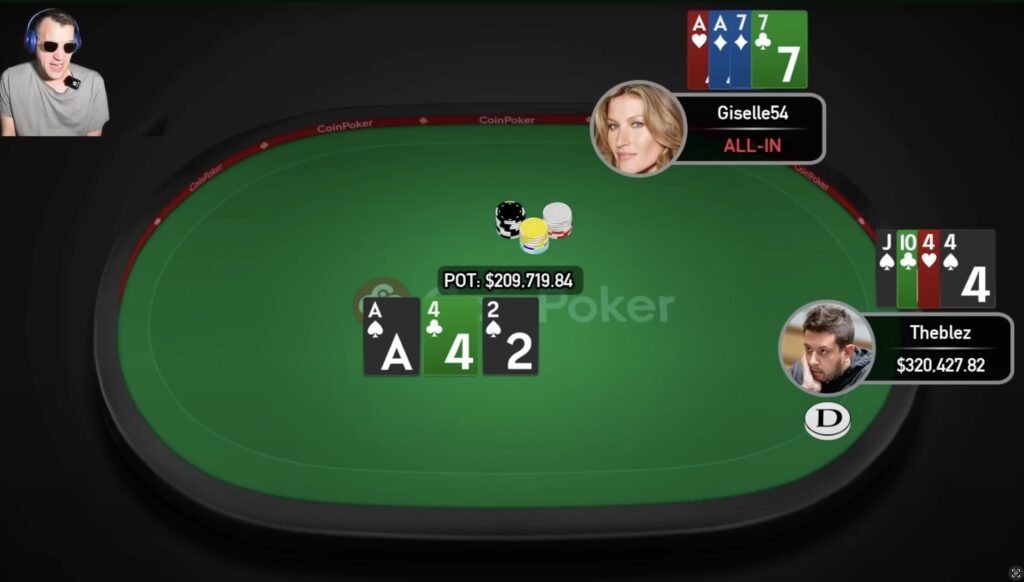 CoinPoker High Stakes - Theblez vs. Giselle54 - Set over Set