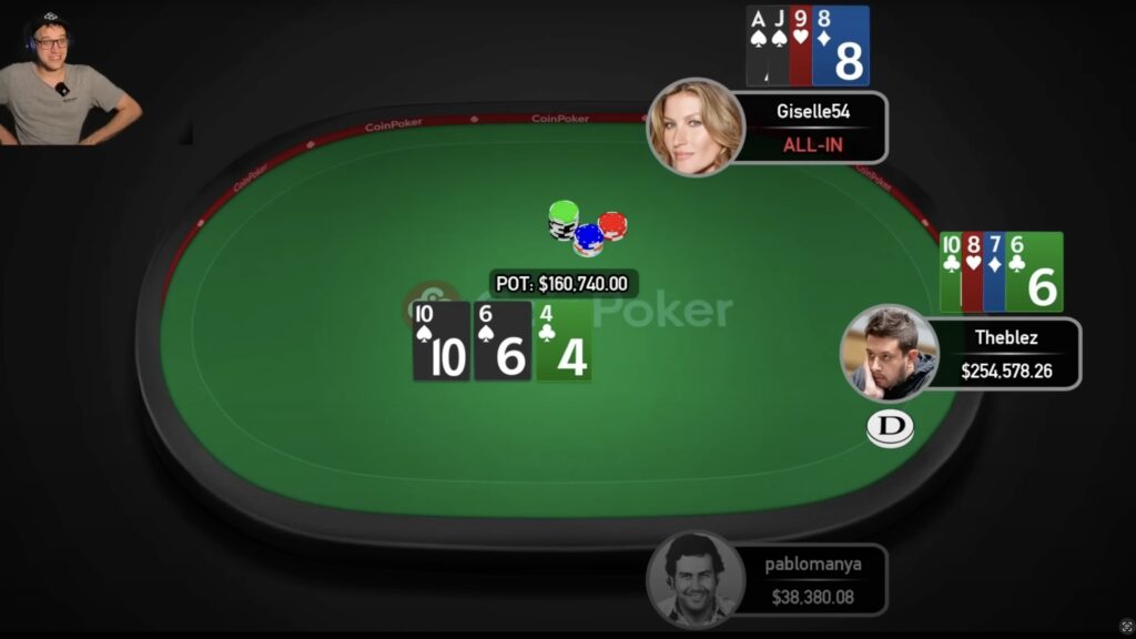 CoinPoker High Stakes - Theblez vs. Giselle54 - Top Two Pair