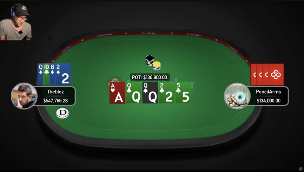 CoinPoker High Stakes - Theblez vs. PencilArms - Full House