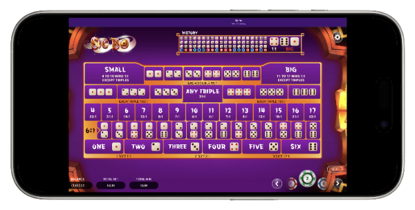 Sic Bo Tableau im Onkine Caisno