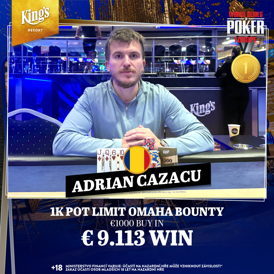 1k Pot Limit Omaha Bounty Sieger: Adrian Cazacu (ROU)