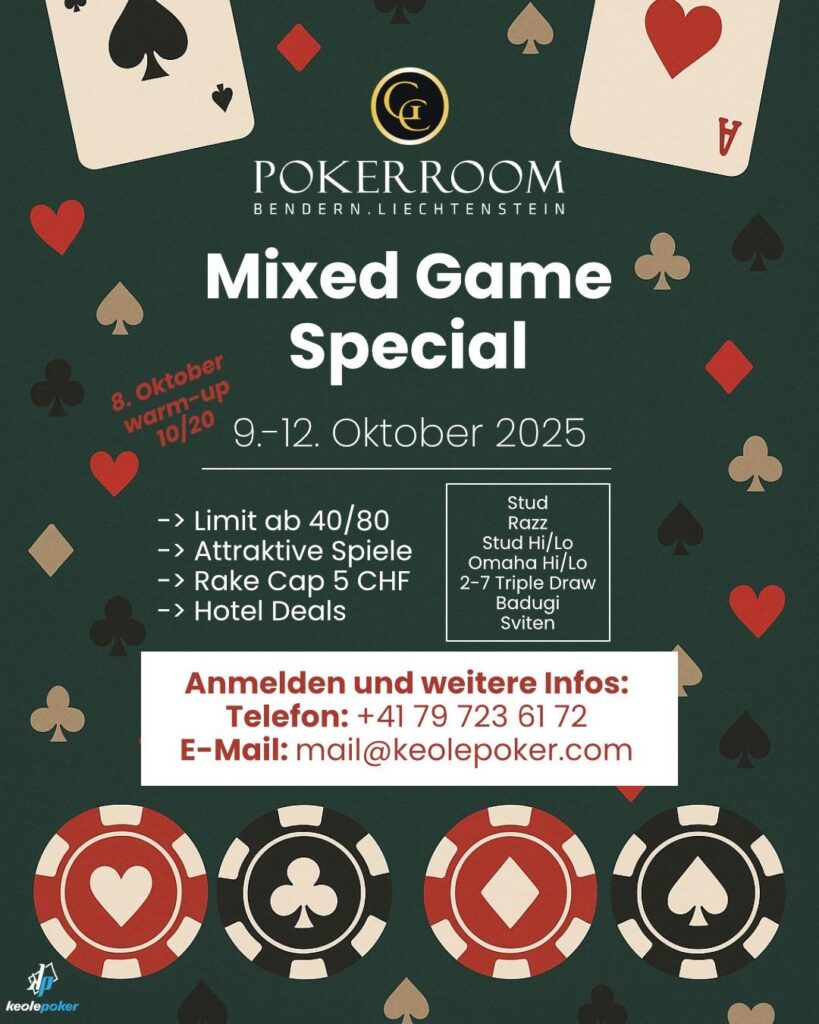 Grand Casino Liechtenstein GCLI GC Pokerroom Bendern Keole Poker Mixed Game Special