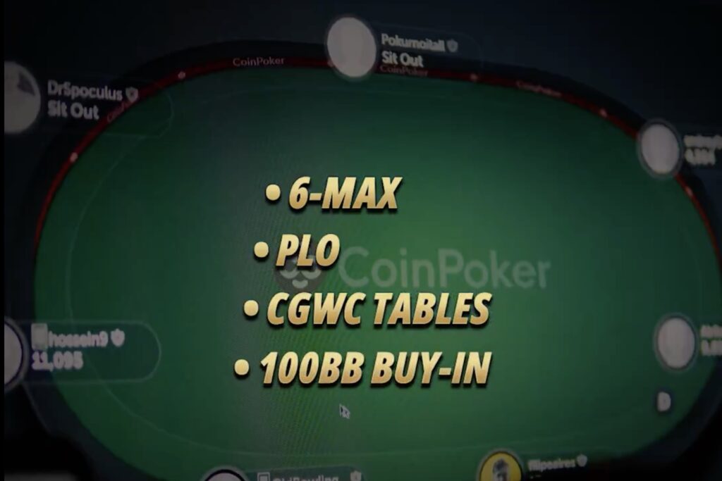 PLO CGWC CoinPoker PLO Cash Game World Championship - RULES