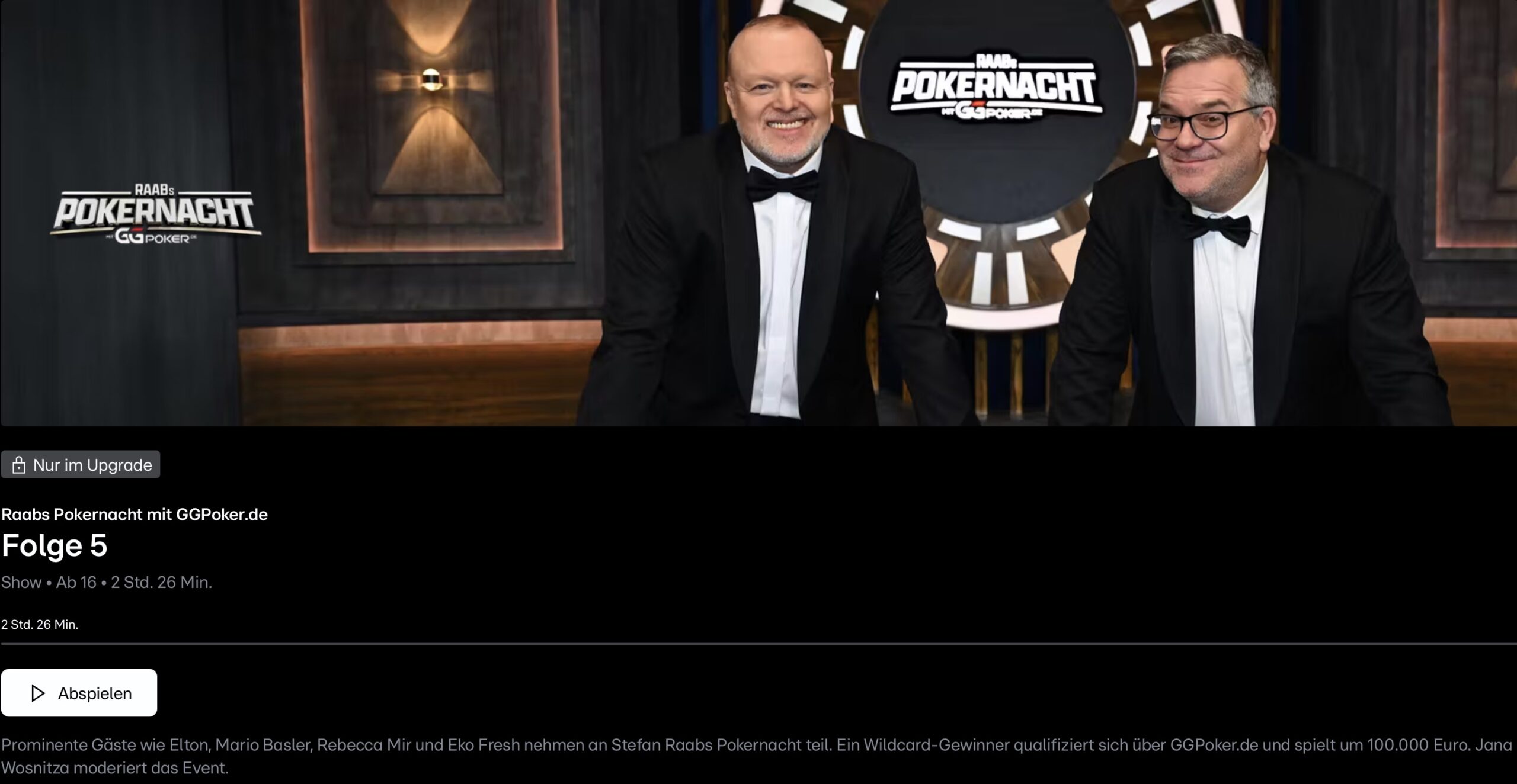 Raabs Pokernacht - Staffel 1 Folge 5 - RTL plus RTL+ VoD