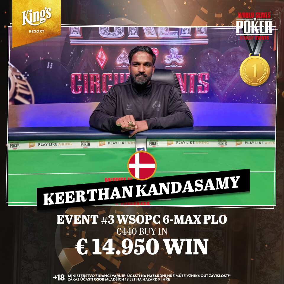 WSOPC 6-Max PLO - Keerthan Kandasamy