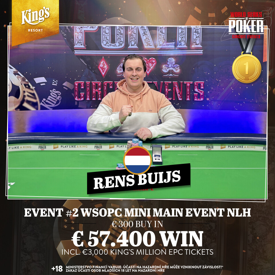 Sieger im WSOPC Mini Main Event: Rens "Dr.Rens" Buijs (NED)