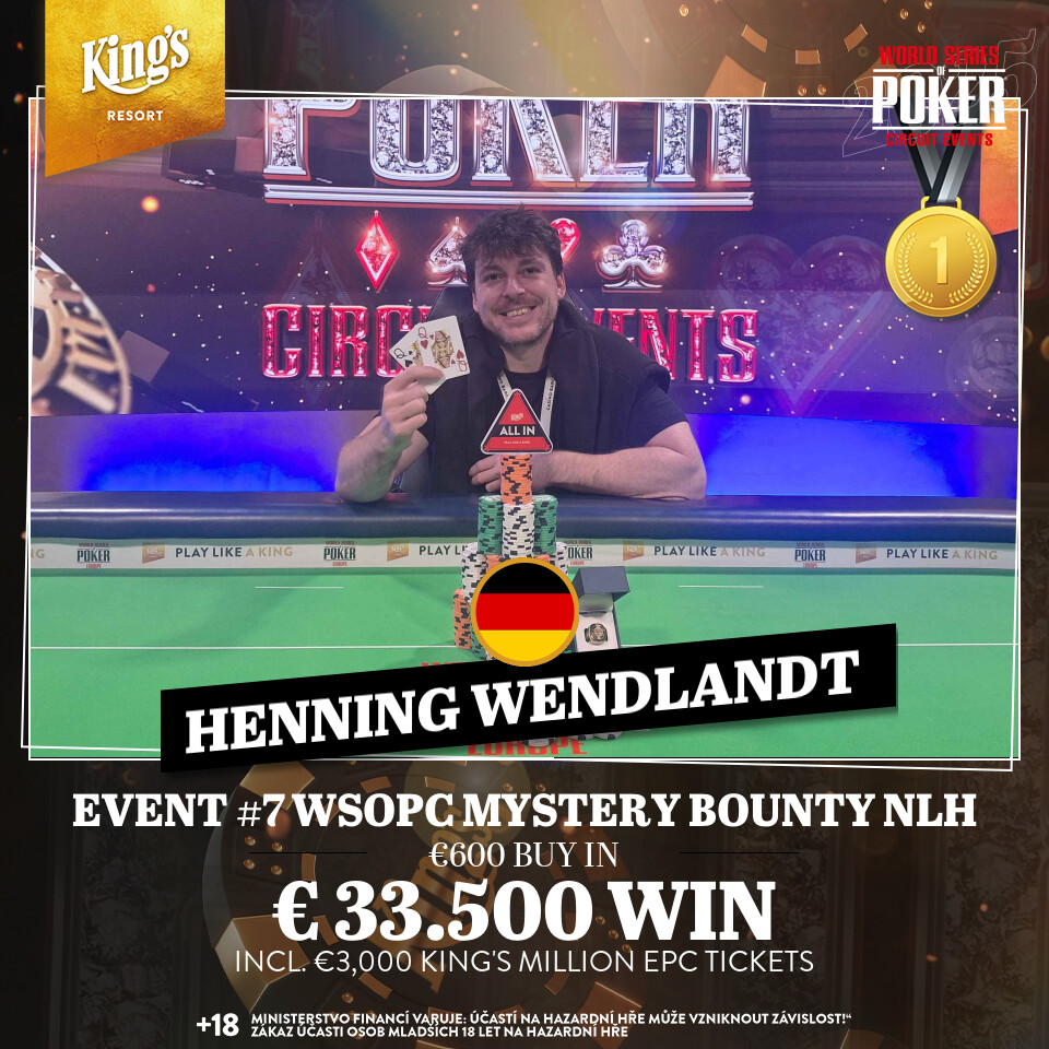 WSOPC Mystery Bounty NLH Sieger: Henning Wendlandt (GER)