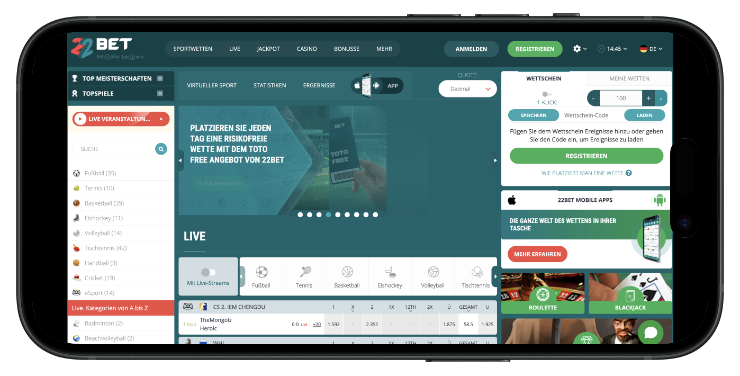 22bet wettanbieter ohne steuer