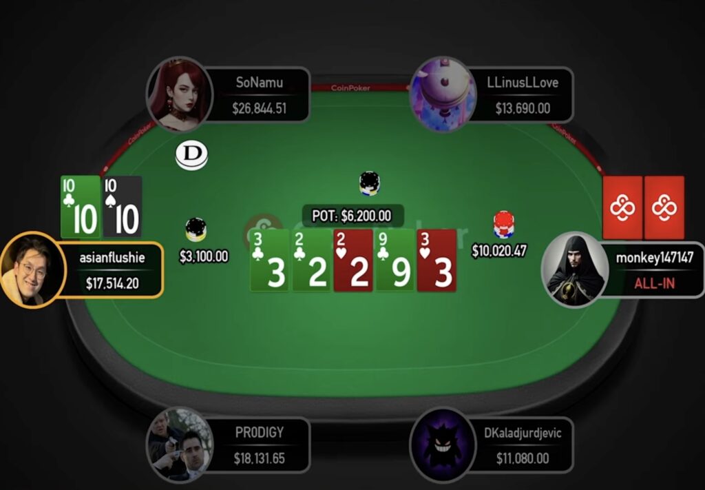 COINPOKER HS CGWC High Stakes Cash Game World Championship Video 3 - asianflushie vs. monkey147147