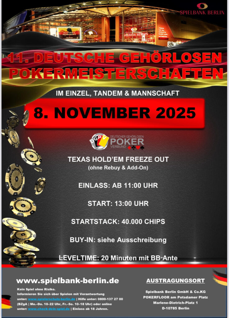 11. Deutsche Gehörlosen Meisterschaften - Spielbank Berlin