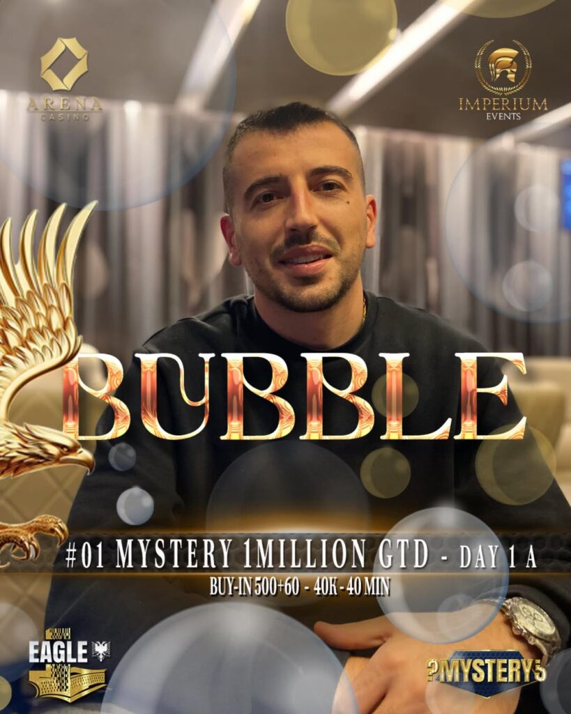 Bubble-Boy im Eagle Poker MYSTERY: Fation Gjeci