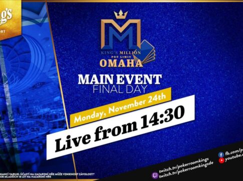 Montag ab 14:30 Uhr – Finaltag des €1.100 King’s Million PLO-Edition Main Event!