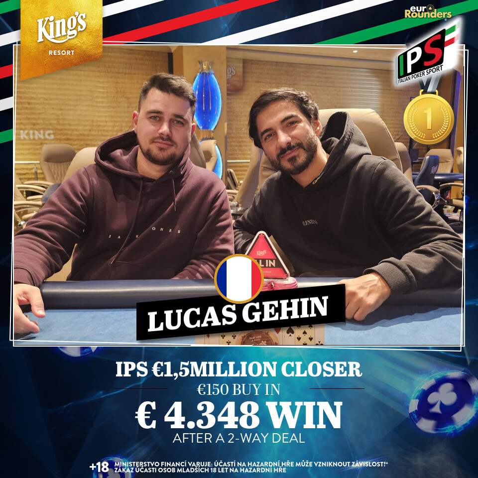 Die Dealmaker im Italian Poker Sport IPS Closer: (v.l.n.r.) Lucas Gehin (FRA) & Deniz Yakisan (FRA)