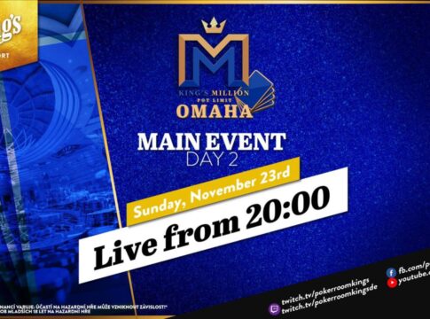 Sonntag ab 20:00 Uhr – Tag 2 des €1.100 King’s Million PLO-Edition Main Event!