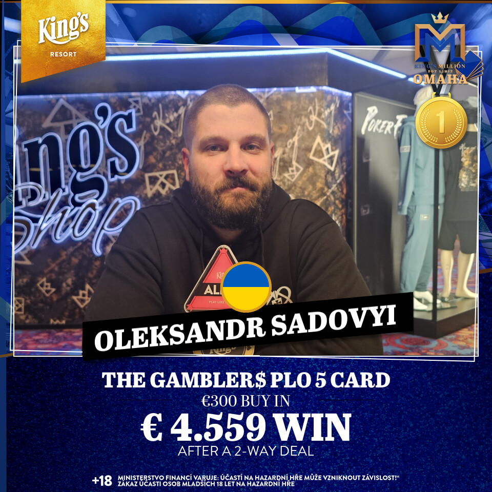 The Gambler$ PLO 5 Card Sieger: Oleksandr Sadovyi (UKR)