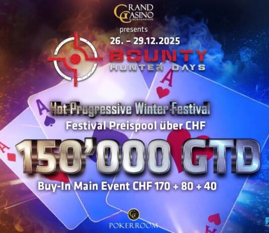 Jagd zwischen den Jahren! – Bounty Hunter Days mit über CHF 150.000 GTD im GC Pokerroom!