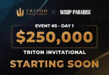 Sonntag ab 19:00 Uhr – Triton Livestream vom Tag 1 des $250.000 WSOPP Triton NLH Invitational Event #5!