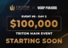 Mittwoch ab 20:00 Uhr – Triton Livestream vom Tag 2 des $100.000 WSOPP Triton NLH Main Event #9!