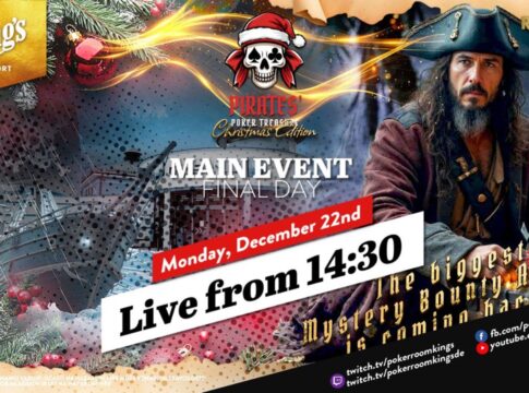 Montag ab 14:30 Uhr – Finale des €480 Pirates Poker Treasure Christmas Mystery Bounty Main Event!