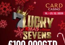 Für nur €77! €100.000 gtd. beim Lucky Sevens Xmas Edition im Card Casino Samorin!
