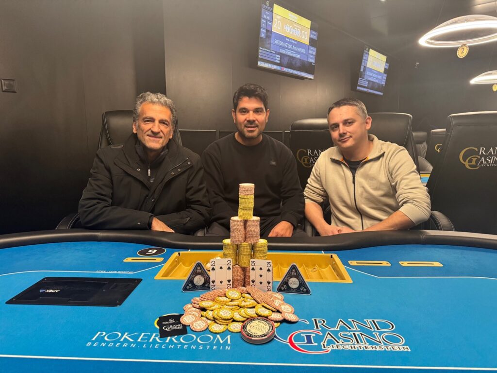 Die 3 Dealmaker im Deepstack: (v.l.n.r.) "Emilia", Jorge Aira, "Reys"