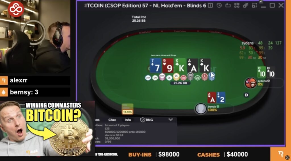 bencb CoinMasters Bitcoin Win