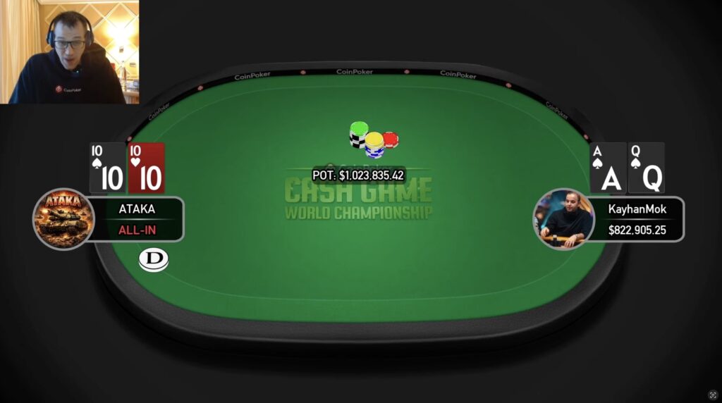 1 Million Dollar Pot CoinPoker KayhanMok Kayhan Mokri Timofey Kusnezow Trueteller ATAKA