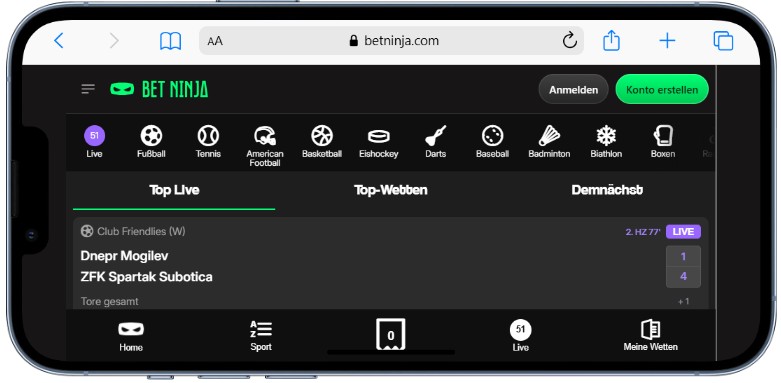 Bet Ninja Sportwetten ohne Wettsteuer tippen.