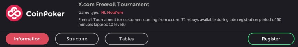 CoinPoker X.com Freeroll