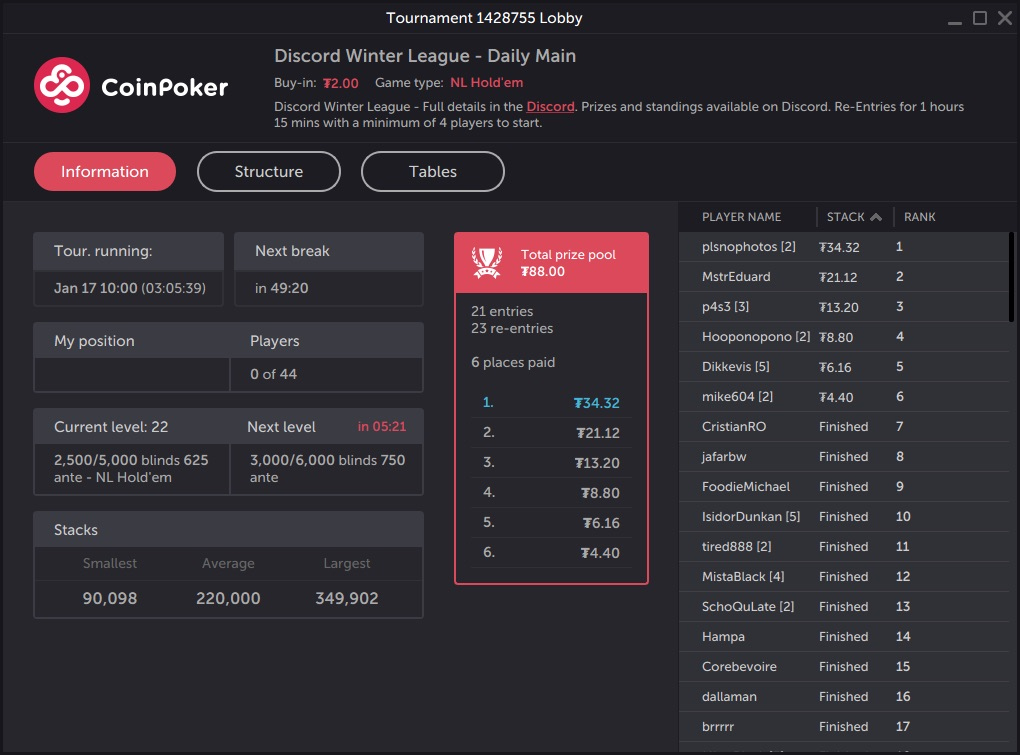 Discord Exclusive League - Winter League