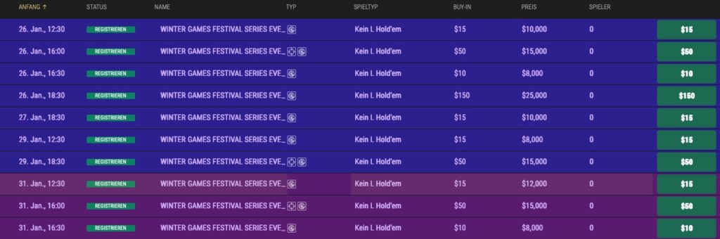 FHC FullHouse Full House Crypto - Winter Games Festival Series - Client Lobby