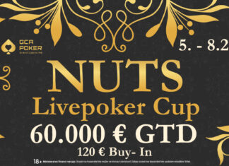 Wer knackt hier wen? – NUTS Livepoker Cup mit €60.000 GTD ME im GCA Pokerroom 2.0!