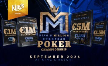 King’s MILLION European Poker Championship mit gigantomanischer €10.000.000 Garantie im September!