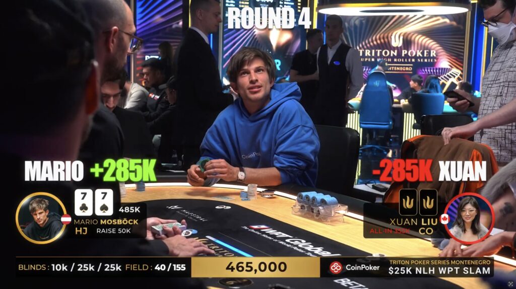 Mario Mosböck Triton Super High Roller Series Montenegro SHRS $25k WPT global Slam - YouTube Video - 4x ALL-IN